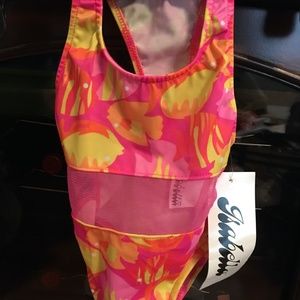 Girl's 1PC Pink Isabella Bathing Suit with Mesh Middle - Size 18 months - NWT